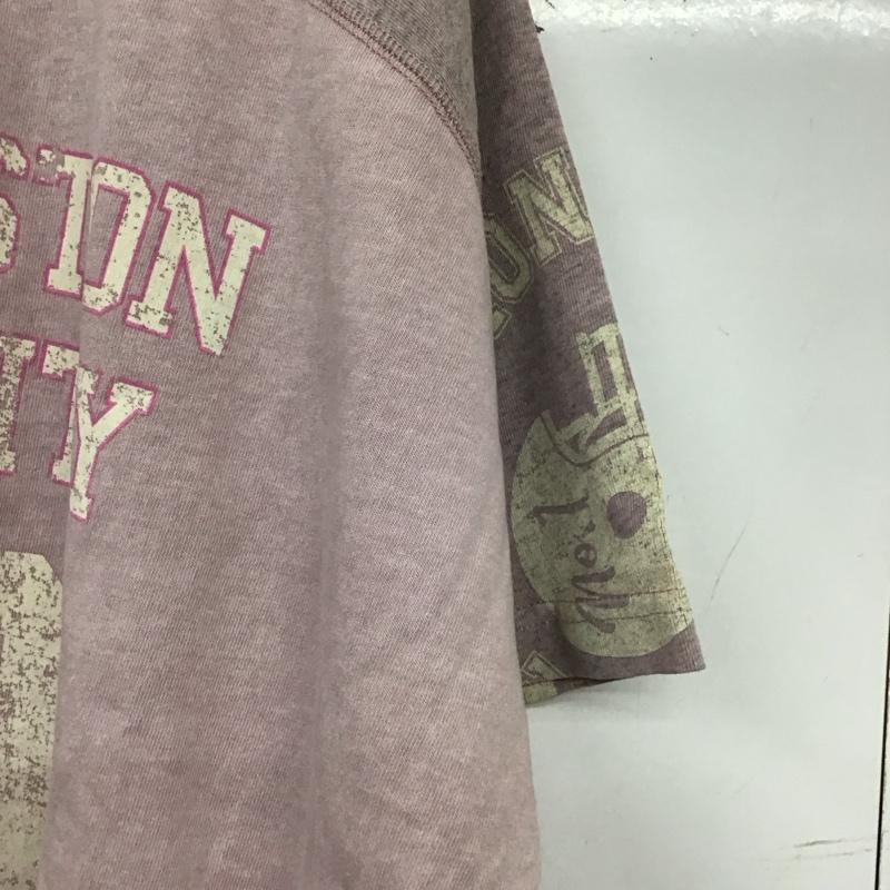 ニコアンド niko and... Tシャツ 半袖 半袖カットソー プリントTシャツ クルーネックカットソー M ロゴ、文字 桃 / ピンク / pink レディース USED 古着 中古 10156210