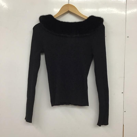 ザラ ZARA ニット、セーター 長袖 長袖ニットカットソー リブニット L 無地 黒 / ブラック / black レディース USED 古着 中古 10156214