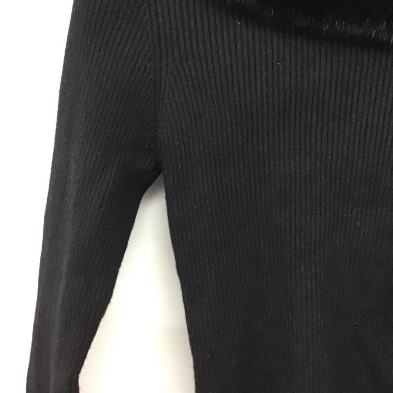 ザラ ZARA ニット、セーター 長袖 長袖ニットカットソー リブニット L 無地 黒 / ブラック / black レディース USED 古着 中古 10156214