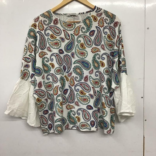 ザラ ZARA TRAFALUC カットソー 長袖 長袖カットソー プリントカットソー フレア袖 M プリント マルチカラー / マルチカラー / multicolor レディース USED 古着 中古 10156217