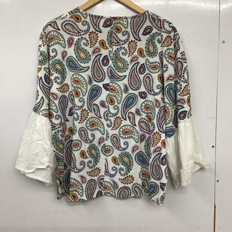 ザラ ZARA TRAFALUC カットソー 長袖 長袖カットソー プリントカットソー フレア袖 M プリント マルチカラー / マルチカラー / multicolor レディース USED 古着 中古 10156217