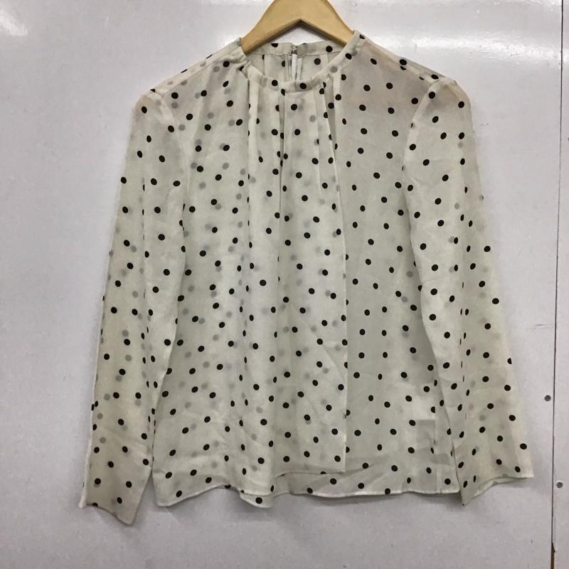 ボールジィ BALLSEY シャツ、ブラウス 長袖 長袖シャツ プルオーバーシャツ ノーカラーシャツ 36 ドット 黒 / ブラック / black X 白 / ホワイト / white レディース USED 古着 中古 10156220