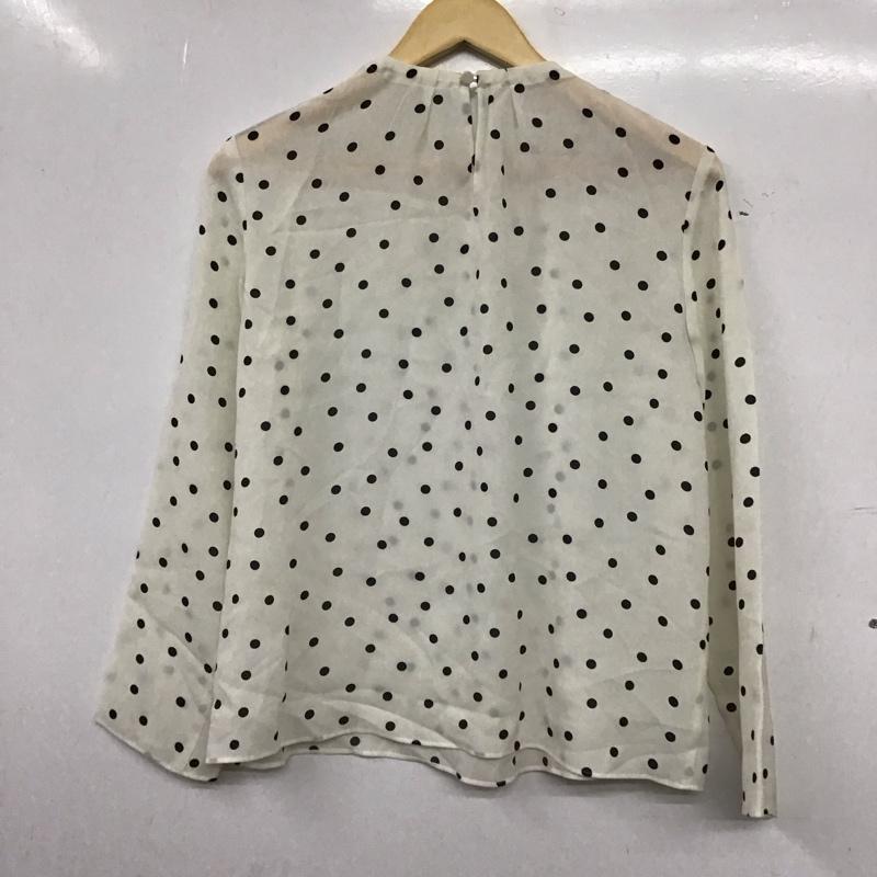 ボールジィ BALLSEY シャツ、ブラウス 長袖 長袖シャツ プルオーバーシャツ ノーカラーシャツ 36 ドット 黒 / ブラック / black X 白 / ホワイト / white レディース USED 古着 中古 10156220