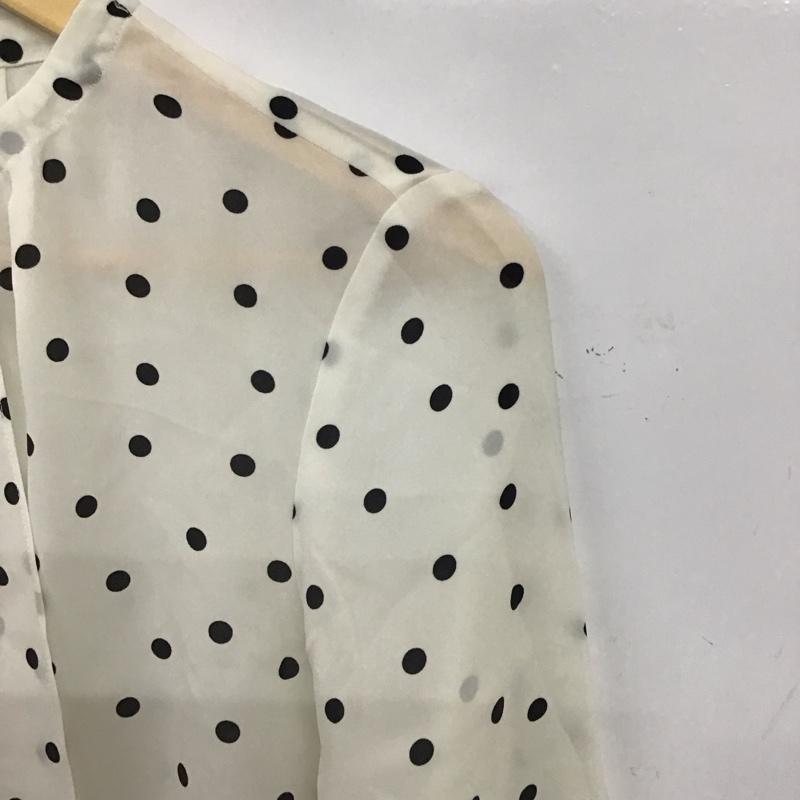 ボールジィ BALLSEY シャツ、ブラウス 長袖 長袖シャツ プルオーバーシャツ ノーカラーシャツ 36 ドット 黒 / ブラック / black X 白 / ホワイト / white レディース USED 古着 中古 10156220