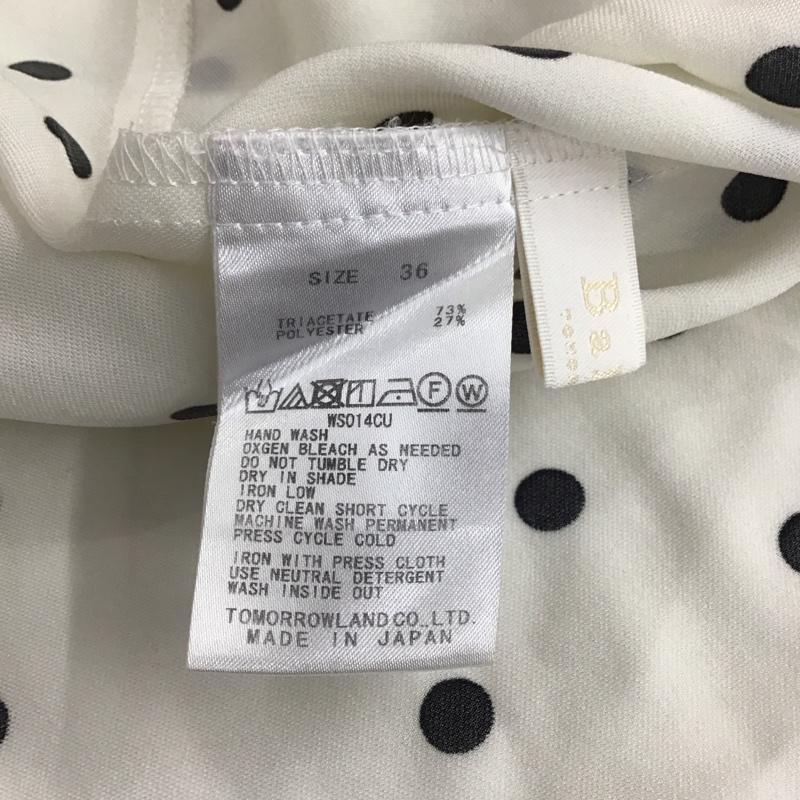 ボールジィ BALLSEY シャツ、ブラウス 長袖 長袖シャツ プルオーバーシャツ ノーカラーシャツ 36 ドット 黒 / ブラック / black X 白 / ホワイト / white レディース USED 古着 中古 10156220