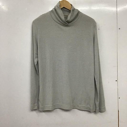フォックスファイヤー FOXFIRE カットソー 長袖 長袖カットソー タートルネックカットソー L ボーダー柄 白 / ホワイト / white X 灰 / グレー / gray レディース USED 古着 中古 10156221