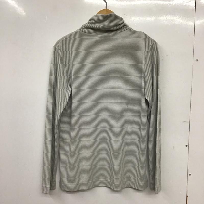 フォックスファイヤー FOXFIRE カットソー 長袖 長袖カットソー タートルネックカットソー L ボーダー柄 白 / ホワイト / white X 灰 / グレー / gray レディース USED 古着 中古 10156221