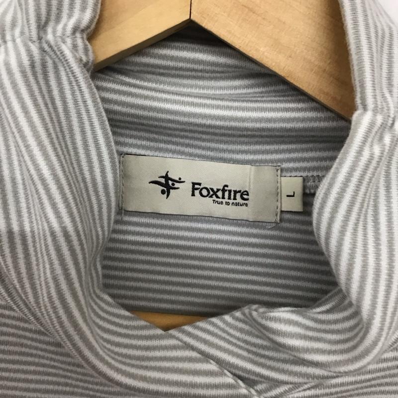 フォックスファイヤー FOXFIRE カットソー 長袖 長袖カットソー タートルネックカットソー L ボーダー柄 白 / ホワイト / white X 灰 / グレー / gray レディース USED 古着 中古 10156221