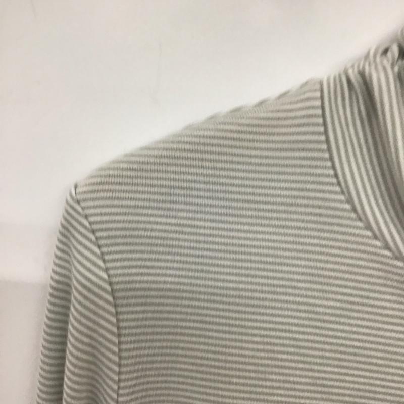 フォックスファイヤー FOXFIRE カットソー 長袖 長袖カットソー タートルネックカットソー L ボーダー柄 白 / ホワイト / white X 灰 / グレー / gray レディース USED 古着 中古 10156221