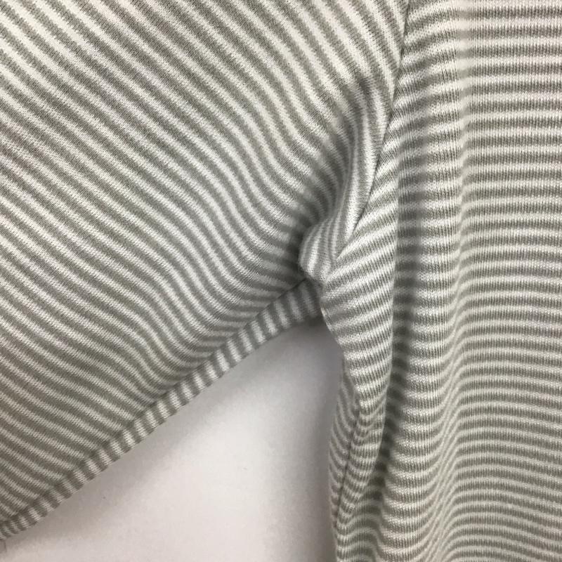 フォックスファイヤー FOXFIRE カットソー 長袖 長袖カットソー タートルネックカットソー L ボーダー柄 白 / ホワイト / white X 灰 / グレー / gray レディース USED 古着 中古 10156221