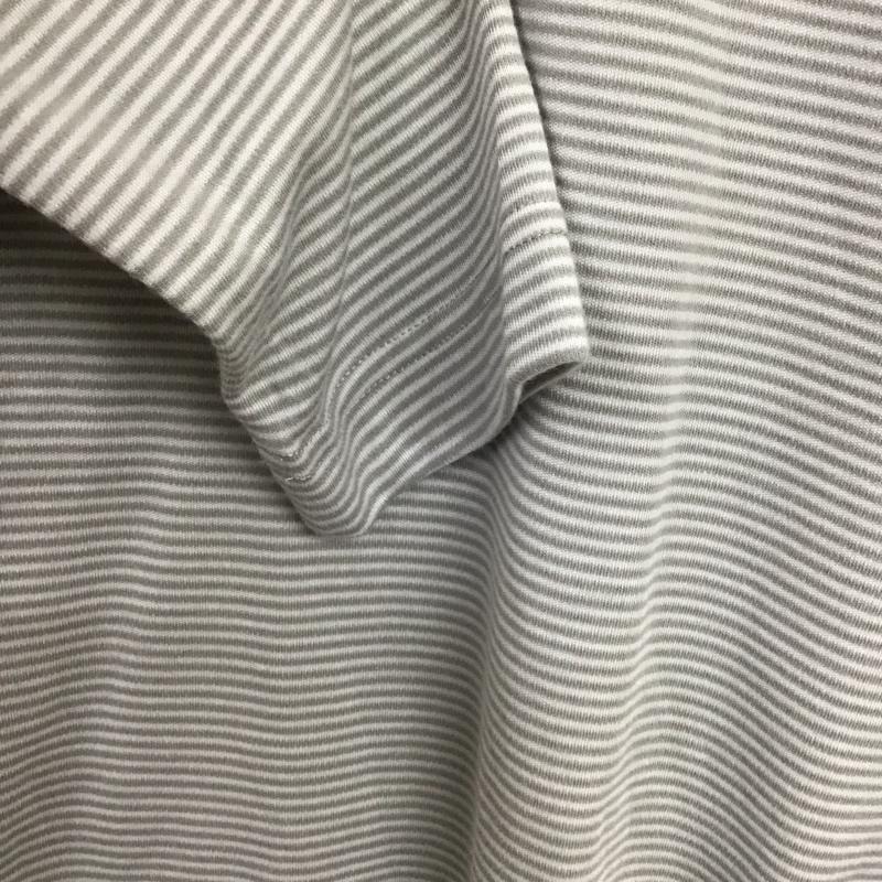 フォックスファイヤー FOXFIRE カットソー 長袖 長袖カットソー タートルネックカットソー L ボーダー柄 白 / ホワイト / white X 灰 / グレー / gray レディース USED 古着 中古 10156221