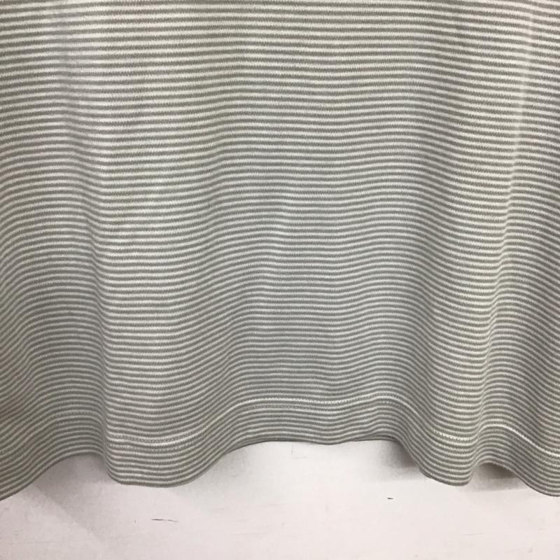 フォックスファイヤー FOXFIRE カットソー 長袖 長袖カットソー タートルネックカットソー L ボーダー柄 白 / ホワイト / white X 灰 / グレー / gray レディース USED 古着 中古 10156221