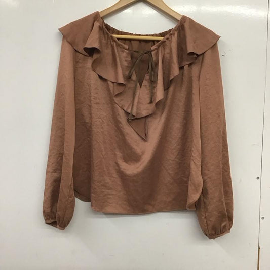 ジルスチュアート JILLSTUART カットソー 長袖 長袖カットソー プルオーバーシャツ フリルカラー S 無地 茶 / ブラウン / brown レディース USED 古着 中古 10156223