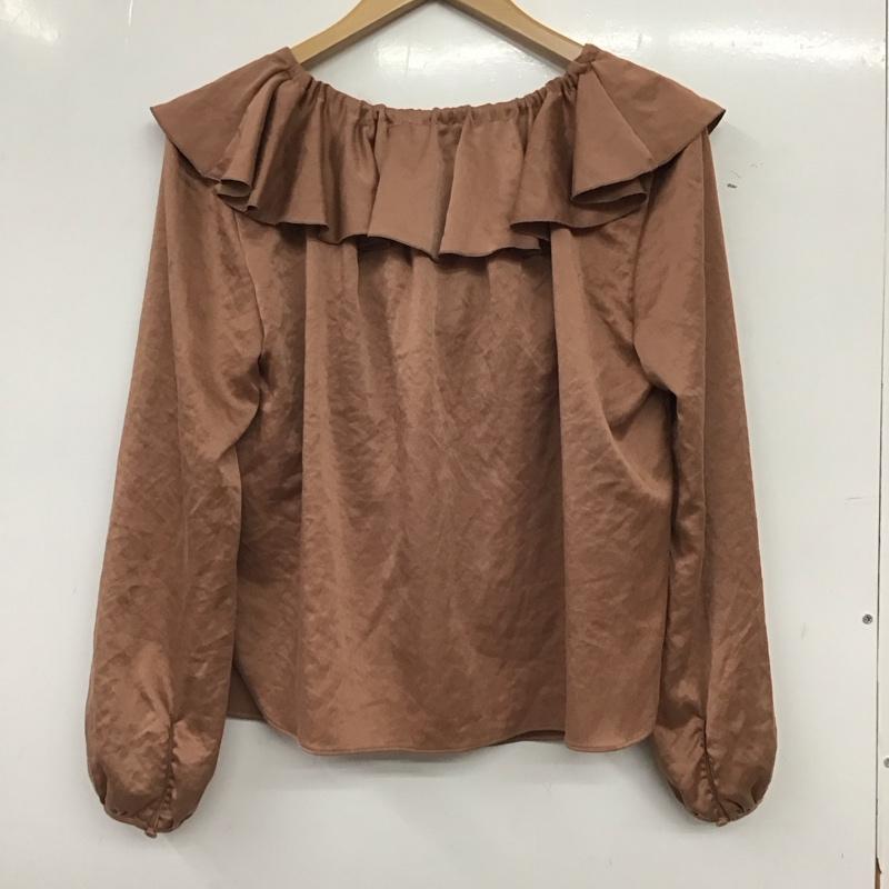 ジルスチュアート JILLSTUART カットソー 長袖 長袖カットソー プルオーバーシャツ フリルカラー S 無地 茶 / ブラウン / brown レディース USED 古着 中古 10156223