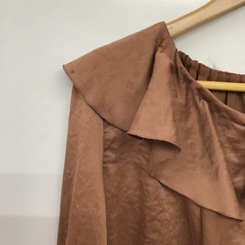 ジルスチュアート JILLSTUART カットソー 長袖 長袖カットソー プルオーバーシャツ フリルカラー S 無地 茶 / ブラウン / brown レディース USED 古着 中古 10156223
