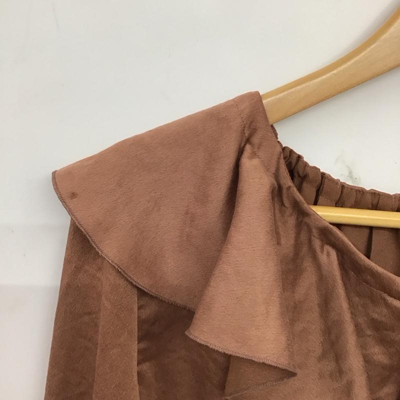 ジルスチュアート JILLSTUART カットソー 長袖 長袖カットソー プルオーバーシャツ フリルカラー S 無地 茶 / ブラウン / brown レディース USED 古着 中古 10156223