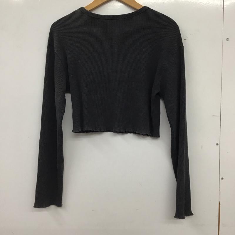 ザラ ZARA カットソー 長袖 長袖カットソー 無地カットソー クルーネック S 無地 ダークグレー / ダークグレー / レディース USED 古着 中古 10156226