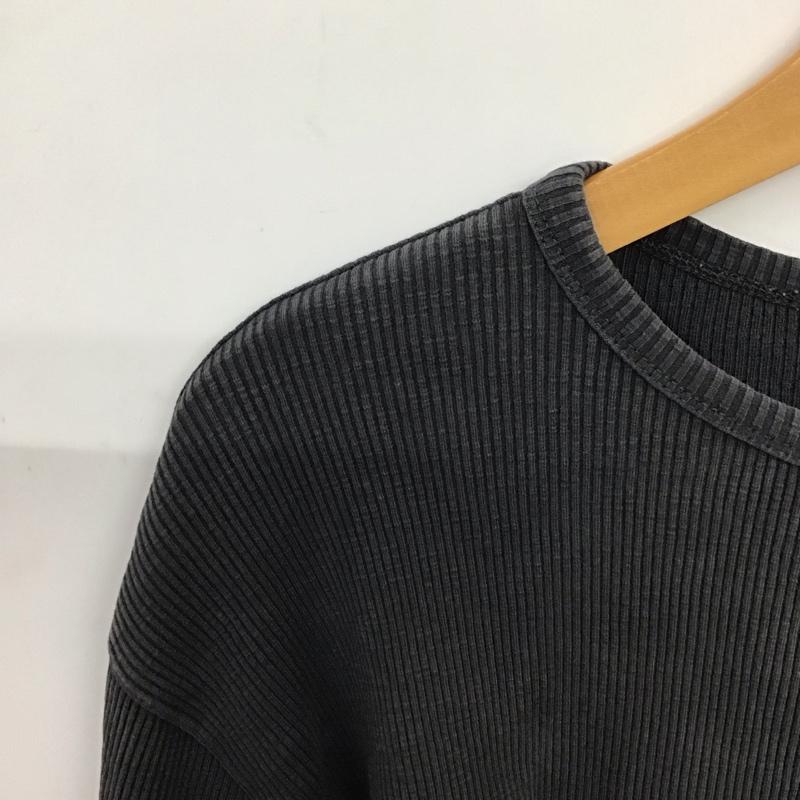 ザラ ZARA カットソー 長袖 長袖カットソー 無地カットソー クルーネック S 無地 ダークグレー / ダークグレー / レディース USED 古着 中古 10156226