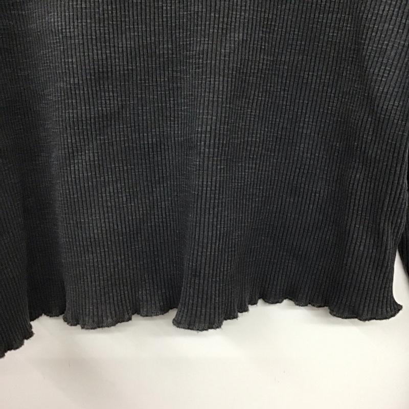 ザラ ZARA カットソー 長袖 長袖カットソー 無地カットソー クルーネック S 無地 ダークグレー / ダークグレー / レディース USED 古着 中古 10156226