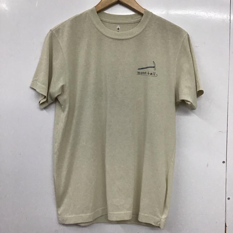 モンベル mont-bell Tシャツ 半袖 半袖カットソー プリントTシャツ クルーネックカットソー S ロゴ、文字 アイボリー / アイボリー / レディース USED 古着 中古 10156228