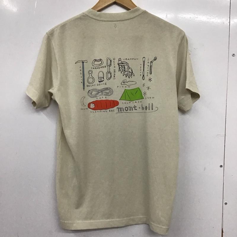 モンベル mont-bell Tシャツ 半袖 半袖カットソー プリントTシャツ クルーネックカットソー S ロゴ、文字 アイボリー / アイボリー / レディース USED 古着 中古 10156228