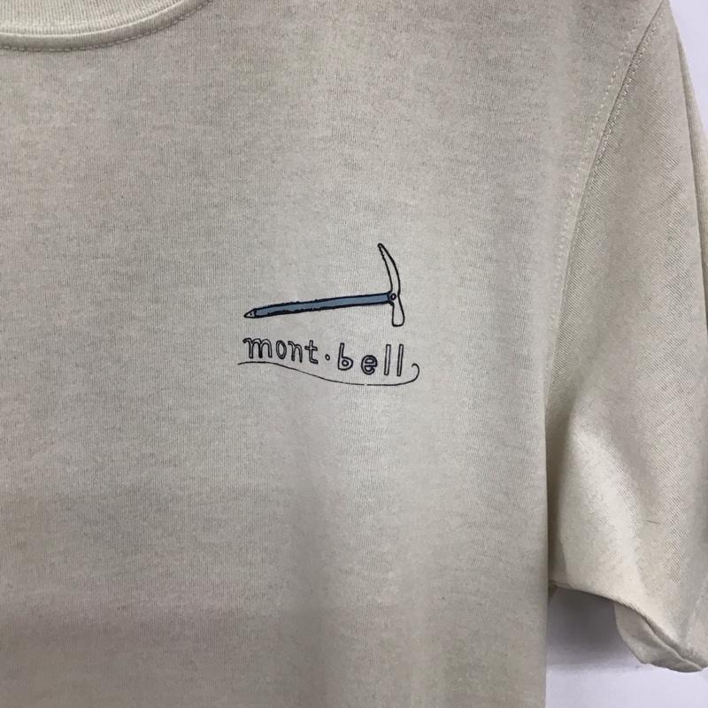 モンベル mont-bell Tシャツ 半袖 半袖カットソー プリントTシャツ クルーネックカットソー S ロゴ、文字 アイボリー / アイボリー / レディース USED 古着 中古 10156228
