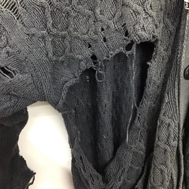 メゾンミハラヤスヒロ Maison MIHARA YASUHIRO カーディガン 長袖 k14cd702 サンフェードデストロイカーディガン FREE ダメージ加工 ダークグレー / ダークグレー / レディース USED 古着 中古 10156229