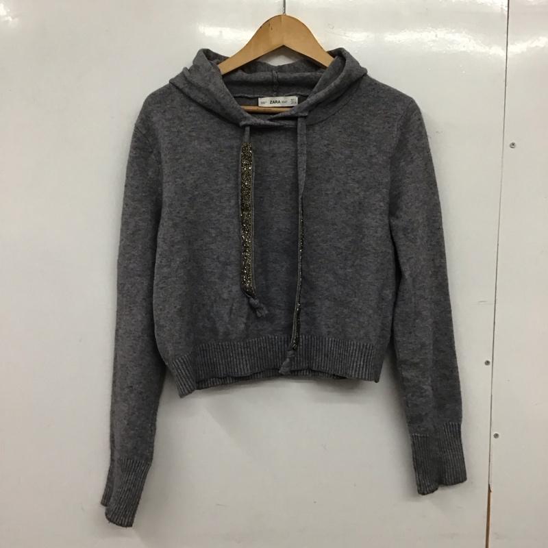 ザラニット ZARA KNIT パーカー 長袖 M 無地 灰 / グレー / gray レディース USED 古着 中古 10156245