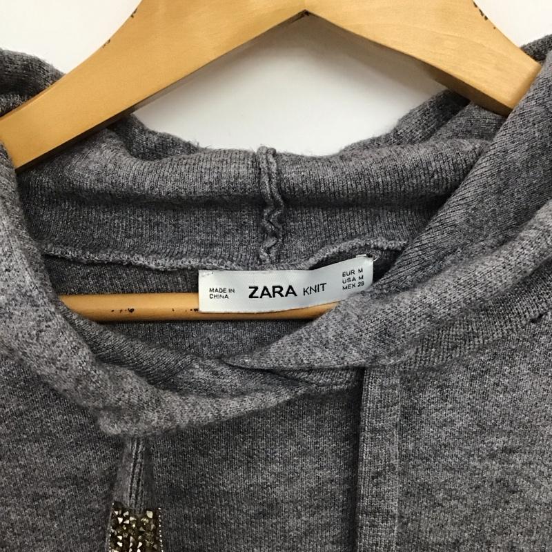 ザラニット ZARA KNIT パーカー 長袖 M 無地 灰 / グレー / gray レディース USED 古着 中古 10156245