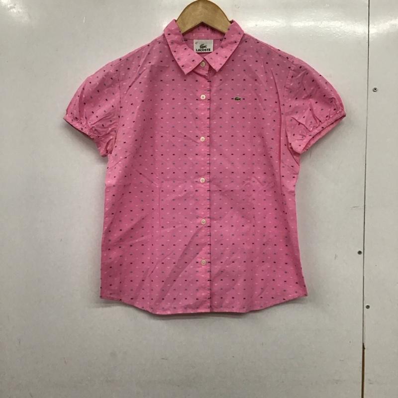 ラコステ LACOSTE シャツ、ブラウス 半袖 42 総柄 桃 / ピンク / pink レディース USED 古着 中古 10156248