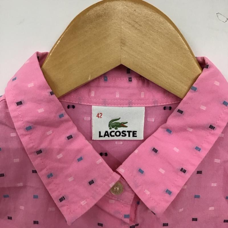 ラコステ LACOSTE シャツ、ブラウス 半袖 42 総柄 桃 / ピンク / pink レディース USED 古着 中古 10156248