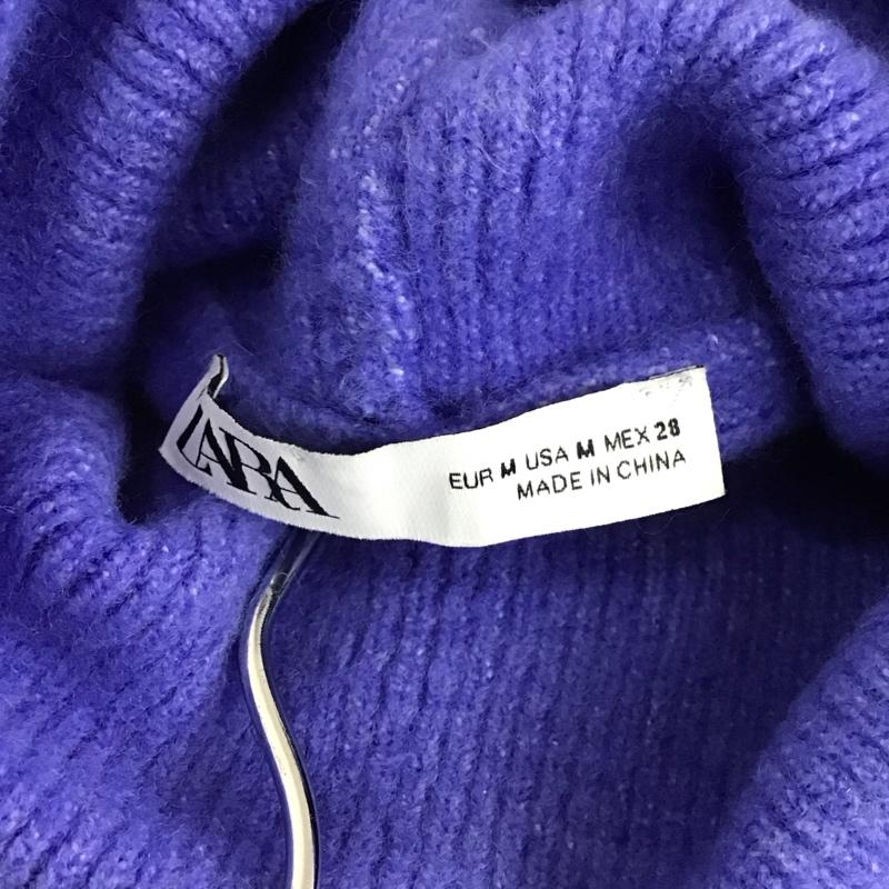 ザラ ZARA ニット、セーター 長袖 M 無地 紫 / パープル / purple レディース USED 古着 中古 10156249