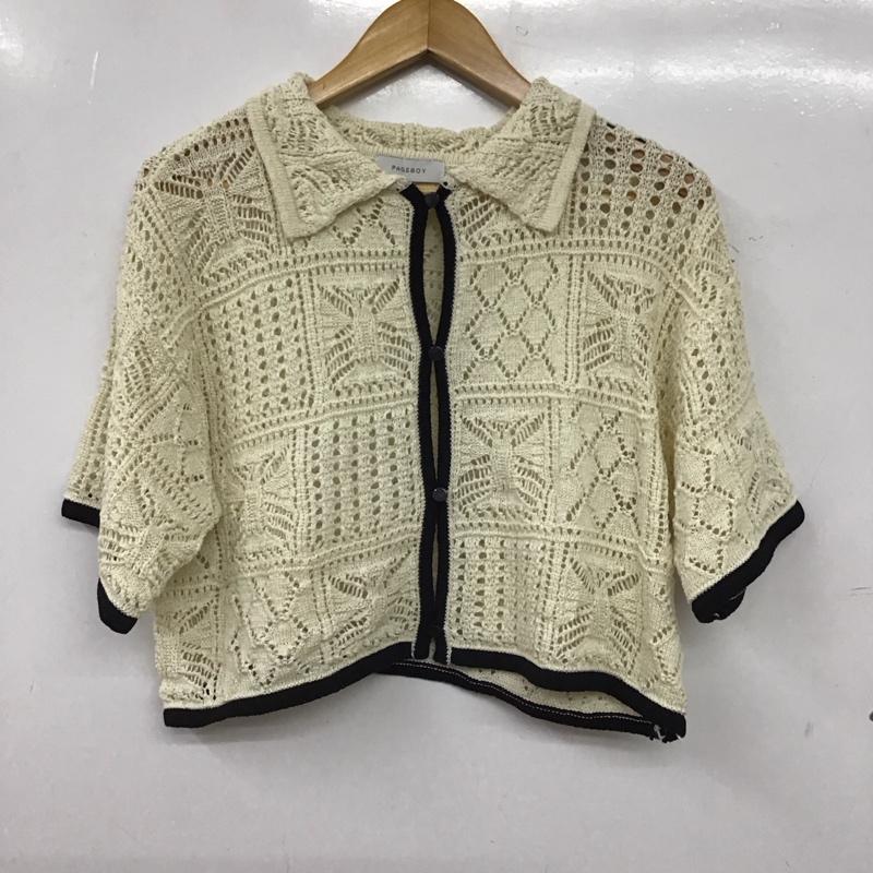 ページボーイ PAGEBOY カーディガン 半袖 FREE 無地 白 / ホワイト / white レディース USED 古着 中古 10156255