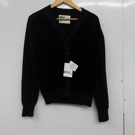 エムエイチエル MHL. カーディガン 長袖 タグ付 2 無地 黒 / ブラック / black レディース USED 古着 中古 10156265