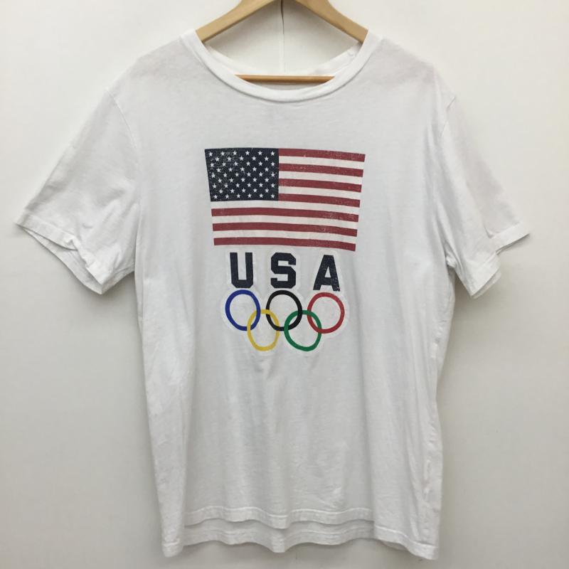 ユーズドクロージング used clothes Tシャツ 半袖 USA オリンピック Tシャツ ホワイト L ロゴ、文字 白 / ホワイト / white メンズ USED 古着 中古 10156285