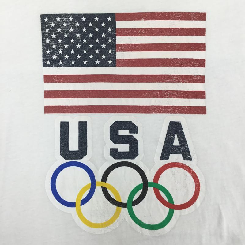 ユーズドクロージング used clothes Tシャツ 半袖 USA オリンピック Tシャツ ホワイト L ロゴ、文字 白 / ホワイト / white メンズ USED 古着 中古 10156285