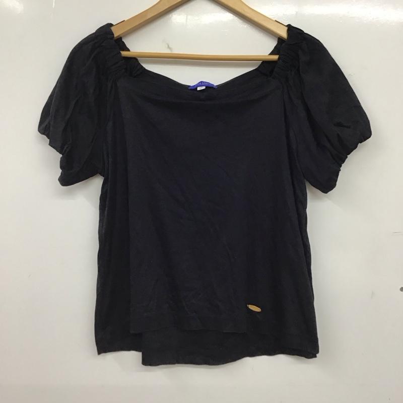 ブルーレーベル・クレストブリッジ BLUE LABEL CRESTBRIDGE カットソー 半袖 38 無地 黒 / ブラック / black レディース USED 古着 中古 10156295