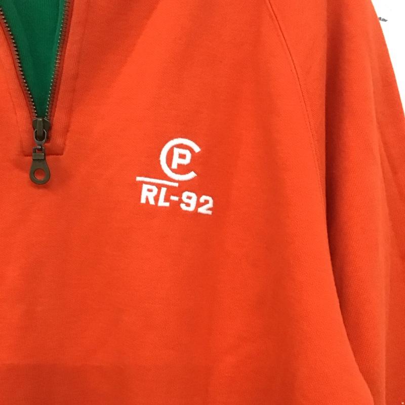 ラルフローレン RALPHLAUREN トレーナー 長袖 長袖トレーナー スウェット ジップアップネック プルオーバー M ロゴ、文字 橙 / オレンジ / orange メンズ USED 古着 中古 10156302