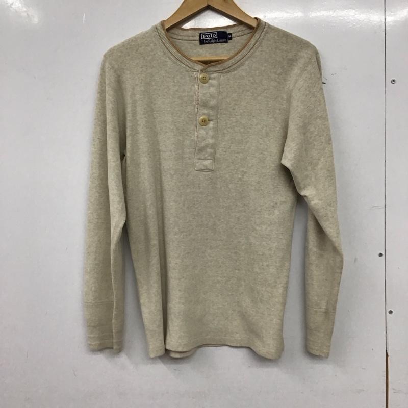 ポロバイラルフローレン Polo by RALPH LAUREN カットソー 長袖 長袖カットソー ヘンリーネックカットソー M 無地 アイボリー / アイボリー / メンズ USED 古着 中古 10156303