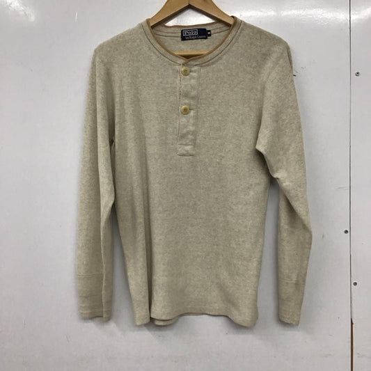 ポロバイラルフローレン Polo by RALPH LAUREN カットソー 長袖 長袖カットソー ヘンリーネックカットソー M 無地 アイボリー / アイボリー / メンズ USED 古着 中古 10156303