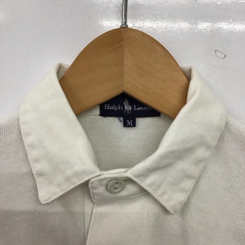 ラルフローレン RALPHLAUREN ポロシャツ 長袖 長袖ポロシャツ 長袖カットソー カラーシャツ M プリント 白 / ホワイト / white X 青 / ブルー / blue X 赤 / レッド / red メンズ USED 古着 中古 10156305