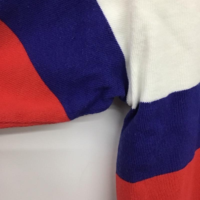 ラルフローレン RALPHLAUREN ポロシャツ 長袖 長袖ポロシャツ 長袖カットソー カラーシャツ M プリント 白 / ホワイト / white X 青 / ブルー / blue X 赤 / レッド / red メンズ USED 古着 中古 10156305