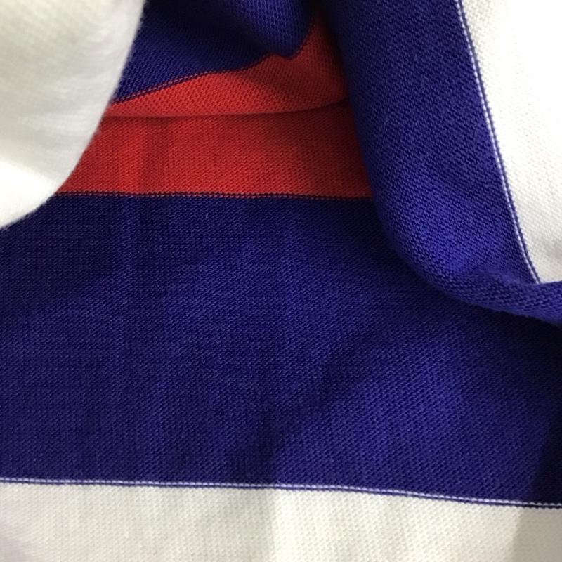 ラルフローレン RALPHLAUREN ポロシャツ 長袖 長袖ポロシャツ 長袖カットソー カラーシャツ M プリント 白 / ホワイト / white X 青 / ブルー / blue X 赤 / レッド / red メンズ USED 古着 中古 10156305