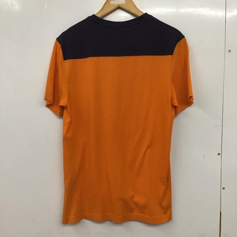ラコステ ライブ LACOSTE L!VE Tシャツ 半袖 半袖カットソー プリントTシャツ Vネックカットソー 4 ロゴ、文字 橙 / オレンジ / orange メンズ USED 古着 中古 10156308