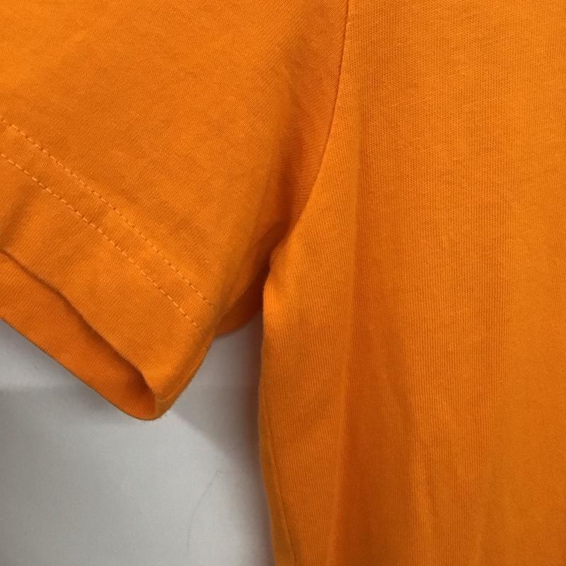 ラコステ ライブ LACOSTE L!VE Tシャツ 半袖 半袖カットソー プリントTシャツ Vネックカットソー 4 ロゴ、文字 橙 / オレンジ / orange メンズ USED 古着 中古 10156308