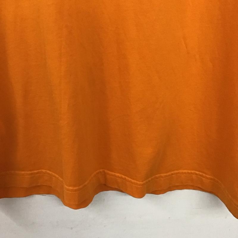 ラコステ ライブ LACOSTE L!VE Tシャツ 半袖 半袖カットソー プリントTシャツ Vネックカットソー 4 ロゴ、文字 橙 / オレンジ / orange メンズ USED 古着 中古 10156308
