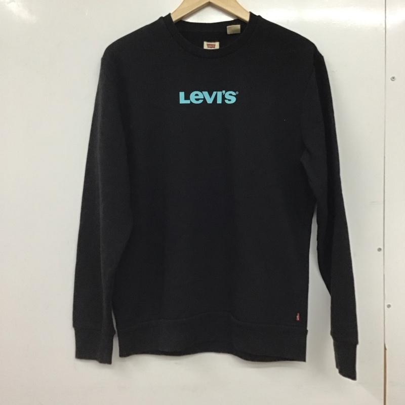 リーバイス Levi s トレーナー 長袖 長袖トレーナー スウェット クルーネック プルオーバー S ロゴ、文字 黒 / ブラック / black メンズ USED 古着 中古 10156309
