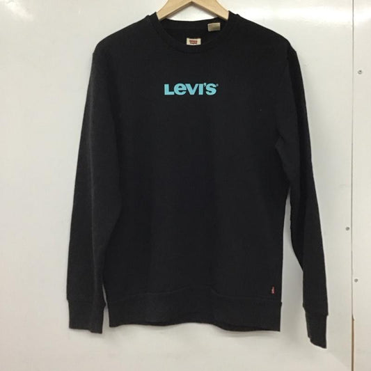 リーバイス Levi s トレーナー 長袖 長袖トレーナー スウェット クルーネック プルオーバー S ロゴ、文字 黒 / ブラック / black メンズ USED 古着 中古 10156309