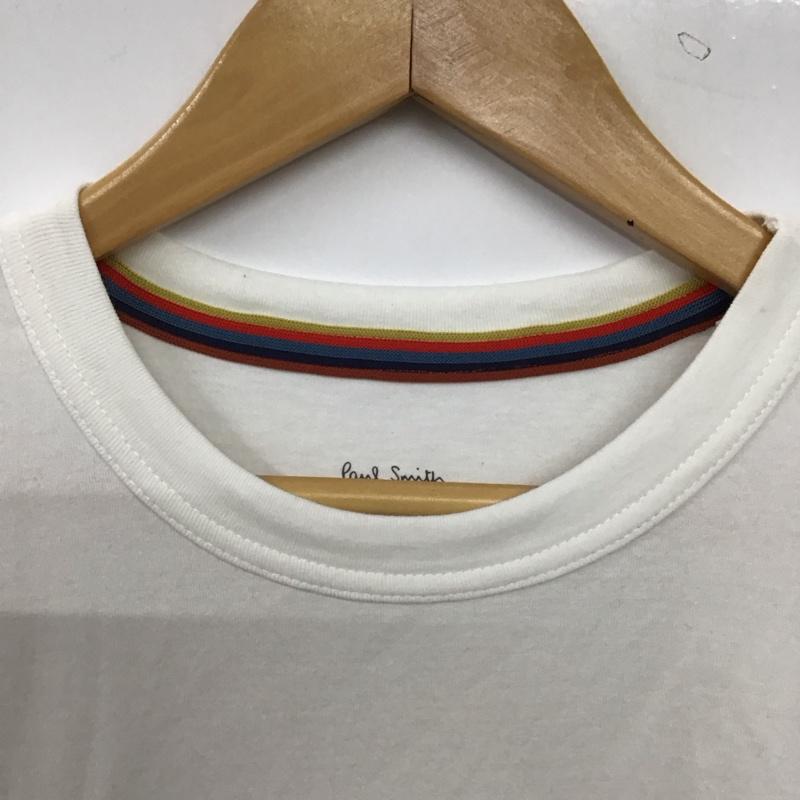 ポールスミス Paul Smith Tシャツ 半袖 半袖カットソー プリントTシャツ クルーネックカットソー M 無地 白 / ホワイト / white メンズ USED 古着 中古 10156310
