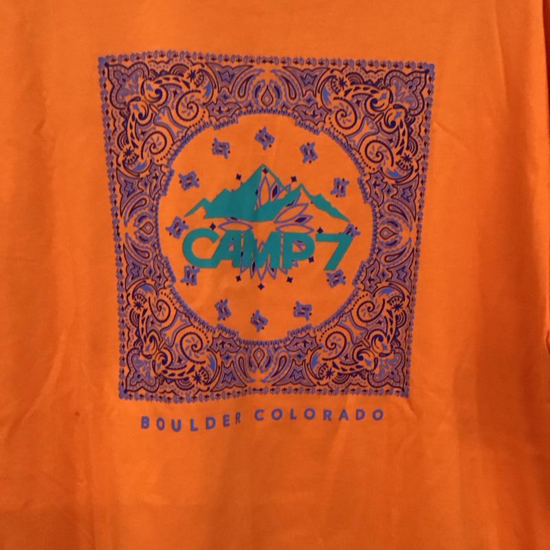 キャンプセブン CAMP7 Tシャツ 半袖 半袖カットソー プリントTシャツ クルーネックカットソー M ロゴ、文字 橙 / オレンジ / orange メンズ USED 古着 中古 10156311